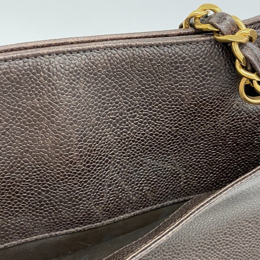 CHANEL Shoulder Bag Chain Caviar Skin Brown - Picture 10 of 16